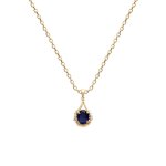 Pendentif plaqu or bicolore oxyde de zirconium pierre bleue maison de la bijouterie yvw454z