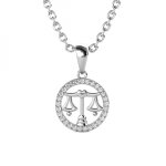 Pendentif zodiaque balance finition argente