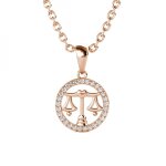 Pendentif zodiaque balance finition or rose