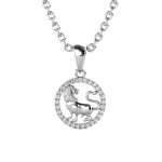 Pendentif zodiaque lion finition argentée Pendentif zodiaque lion finition argentée