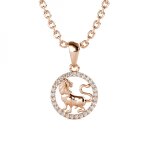 Pendentif zodiaque lion finition or rose Pendentif zodiaque lion finition or rose
