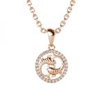 Pendentif zodiaque poisson finition or rose