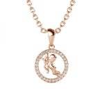 Pendentif zodiaque sagittaire finition or rose