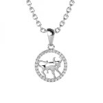 Pendentif zodiaque taureau finition argente