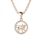 Pendentif zodiaque taureau finition or rose