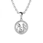 Pendentif zodiaque verseau finition argentée Pendentif zodiaque verseau finition argentée