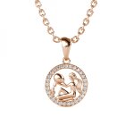 Pendentif zodiaque verseau finition or rose