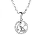 Pendentif zodiaque vierge finition argentée Pendentif zodiaque vierge finition argentée