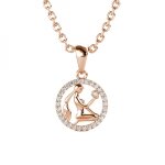 Pendentif zodiaque vierge finition or rose Pendentif zodiaque vierge finition or rose