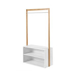 Penderie d'entrée avec rangement en bois blanc Penderie d'entrée avec rangement en bois blanc