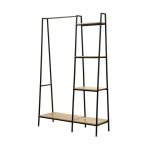 Penderie industrielle 1 tablette basse et 4 Étagères en bois beige Penderie industrielle 1 tablette basse et 4 Étagères en bois beige