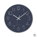 Pendule silence plastique argent bleu