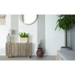 Petit buffet rtro - moderne avec portes sculptes durand chne gris