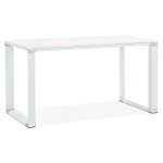 Petit bureau droit design 'xline' en bois blanc