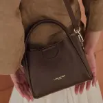 Petit sac  main marron en cuir