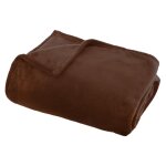 Plaid flanelle 180x130cm ollis - marron tonka Plaid flanelle 180x130cm ollis - marron tonka
