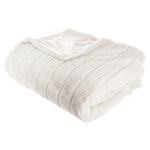 Plaid fourrure blanc - manoir 180x230