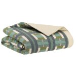 Plaid imprimé taho vert de gris 135 x 200 Plaid imprimé taho vert de gris 135 x 200