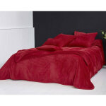Plaid ou jet de canap et jets tufts velours - rouge brique