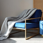 Plaid matelassé boutis en coton lavé seville abysse Plaid matelassé boutis en coton lavé seville abysse