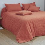 Plaid matelass� celeste - rose bois de rose