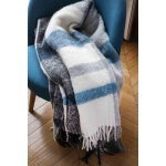 Plaid mlange alpaga et mohair iseo - bleu paon