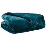 Plaid tender pompons paon 130 x 170