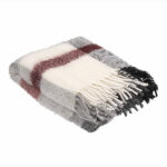 Plaid en tissu mlang alpaga et mohair iseo iris bleu