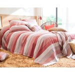 Plaid treport raye - terracotta