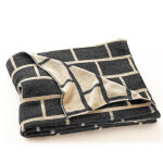 Plaid tricot effet brique noir brique tricot