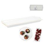 Plat de service porcelaine liser dor 34x14cm m12