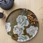 Plateau rond metal flowpon imprimé Plateau rond metal flowpon imprimé
