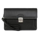 Pochette dragonne cuir confort noir fleur Pochette dragonne cuir confort noir fleur