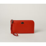 Pochette lueur buni rouge xs en cuir