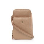 Pochette tlphone avec porte - cartes stop rfid luna dor en cuir julia