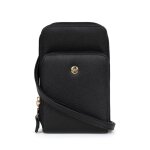 Pochette tlphone avec porte - cartes stop rfid luna noir en cuir sue