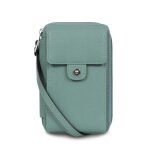 Pochette tlphone avec portefeuille stop rfid cuir ava kaki en toile sara