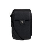 Pochette tlphone avec portefeuille stop rfid cuir ava noir en toile hope