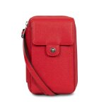 Pochette tlphone avec portefeuille stop rfid cuir ava rouge en toile pey