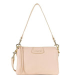 Pochette zipp�e en cuir rose - dune