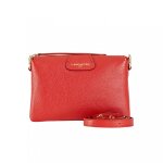 Pochette zippe en cuir rouge - dune