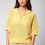 Polo m courtes laiza jaune en viscose