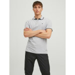 Polo slim fit polo manches courtes gris clair en coton