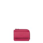 Porte - cartes confort fuchsia en cuir elle