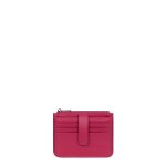 Porte - cartes confort fuchsia en cuir ivy