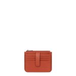 Porte - cartes confort orange en cuir lara