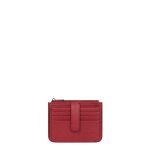 Porte - cartes confort rouge fonc en cuir faye