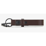Porte - cl avec chane en cuir mat - marron