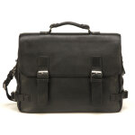 Porte - document noir en cuir