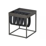 Porte magazines en mtal et feutre gris anthracite magga